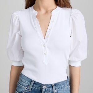 Veronica Beard White Coralee Top size S